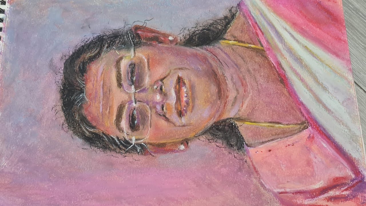 Portrait painting step by step || how to paint honourable President Droupadi Murmu || oil pastel art