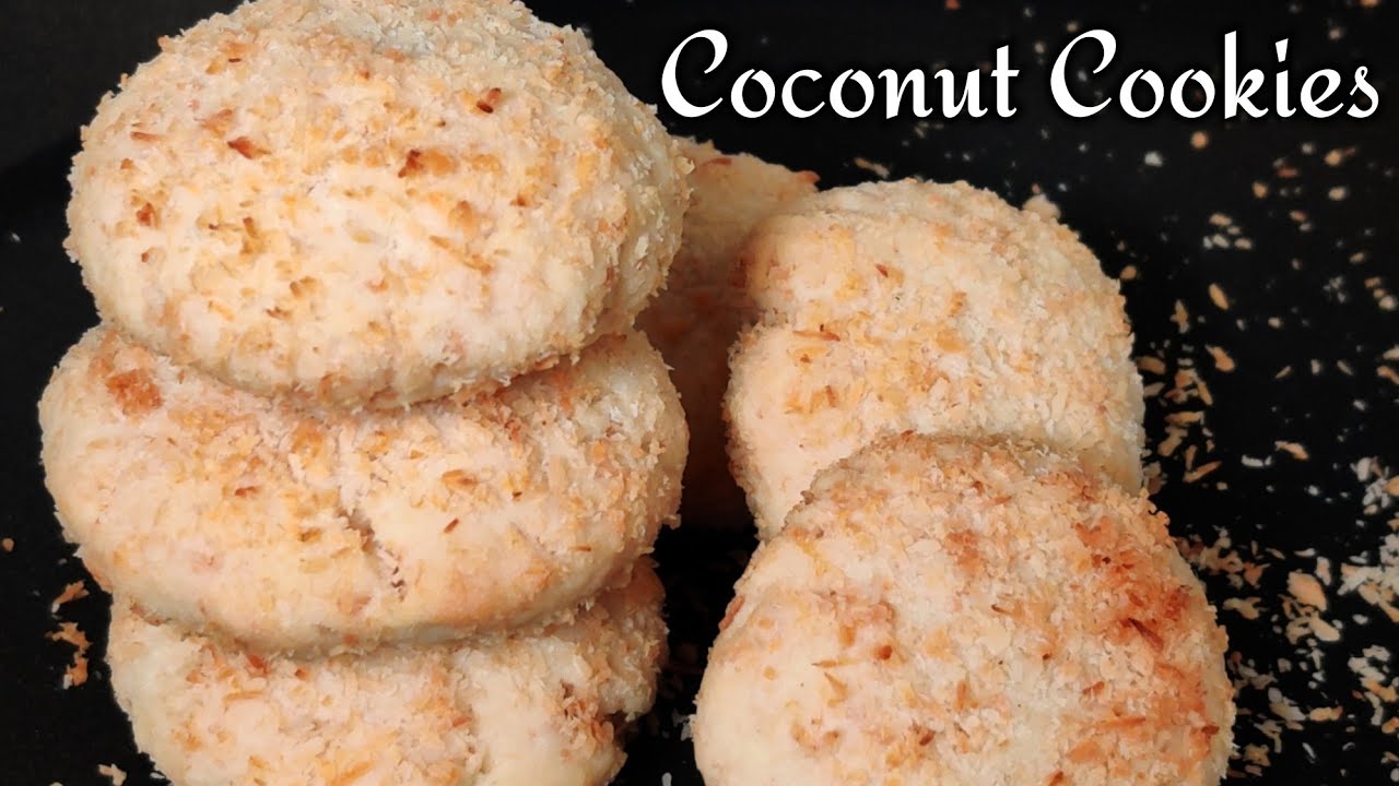 COCONUT COOKIES Recipe without Oven | Easy Coconut Cookies Two Ways | NoOven Eggless Coconut Cookies