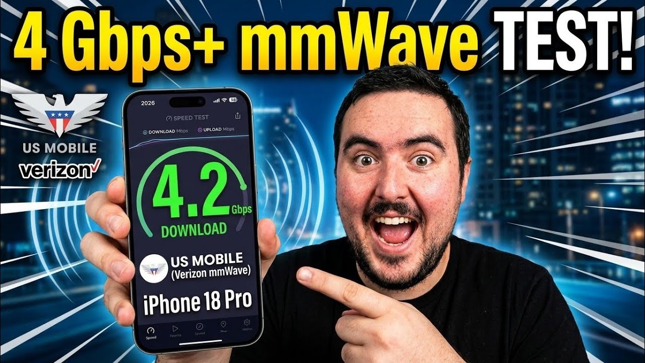 Тест скорости US Mobile в сети Verizon mmWave