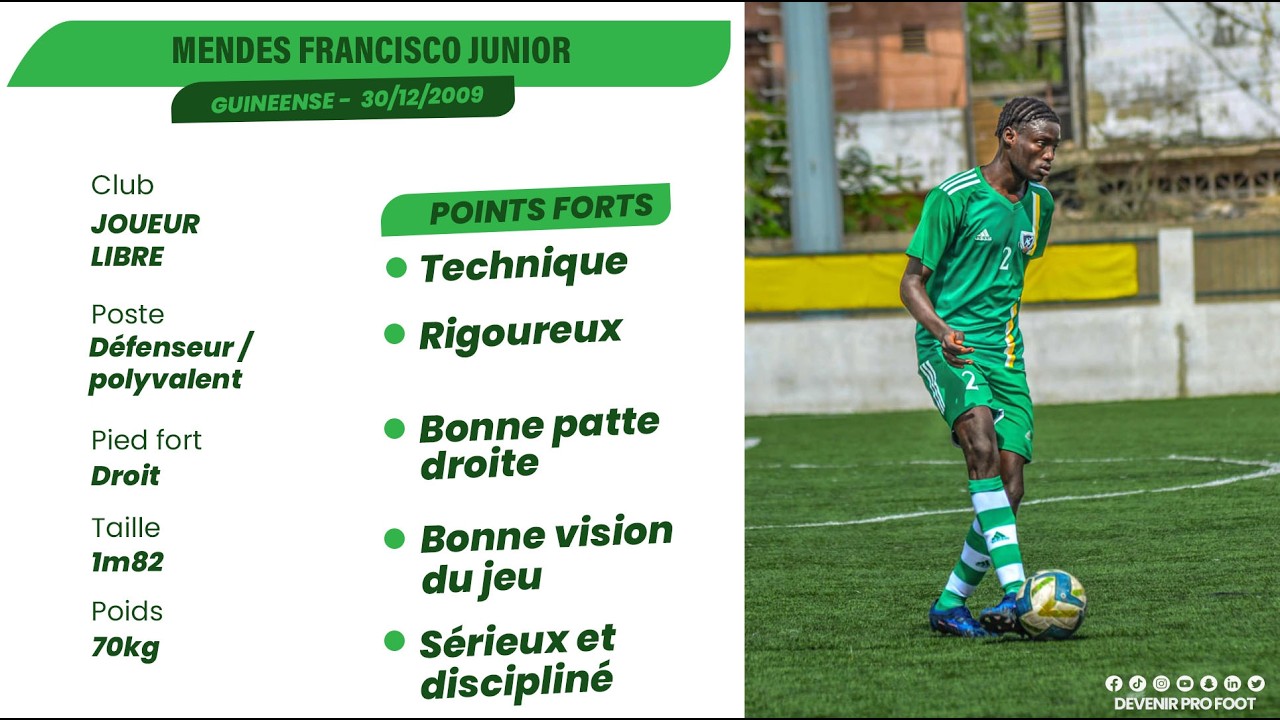 MENDES FRANCISCO JUNIOR B/ DEFENSEUR POLYVALENT / CV VIDEO