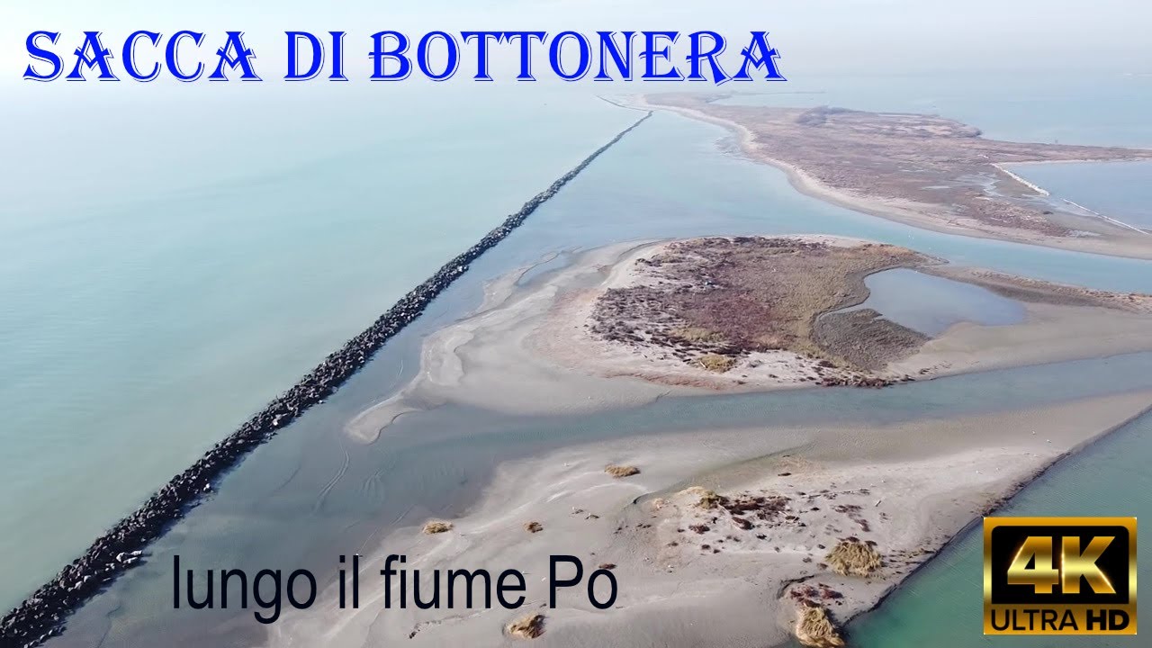 Sacca di Bottonera (scardovari) lungo il fiume Po, il fiume Po
