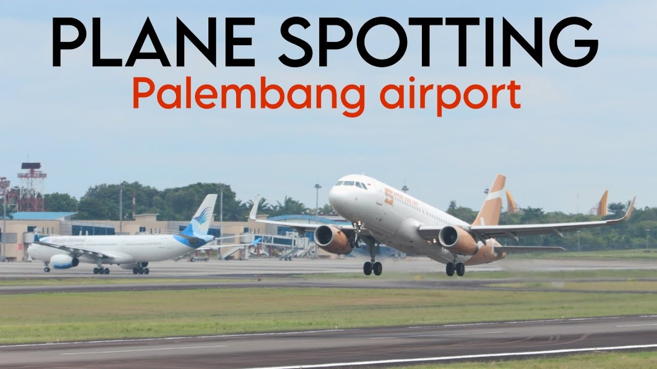 Plane spotting at Palembang Airport. Watching planes landing and takeoff✈️🇮🇩
