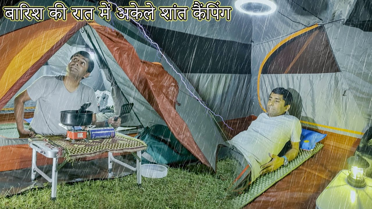 🌧️ Alone Camping in Heavy Rain | Calm Wilderness Night | Camping Video