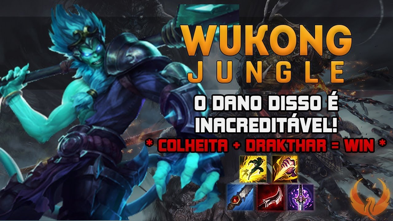 O  DANO DISSO É INACREDITÁVEL! *COLHEITA + DRAKTHAR = WIN* - WUKONG JUNGLE GAMEPLAY [PT-BR]