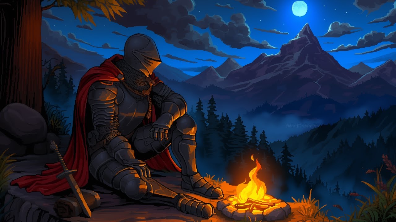 🔥 The Medieval Campfire — Ambient Lofi for Sleep & Relaxation | 24/7
