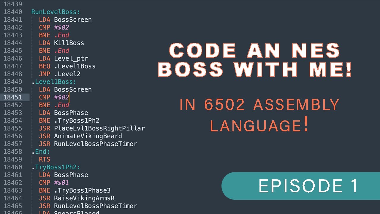 Code an NES Boss with me in 6502 assembly language! (Episode 1)