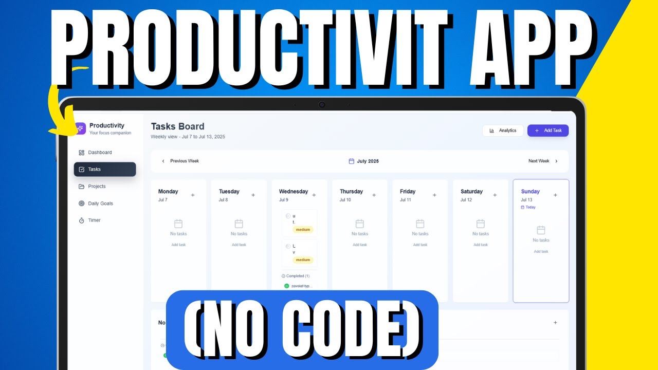 How To Make Productivity/to do list App with NO CODE + AI
