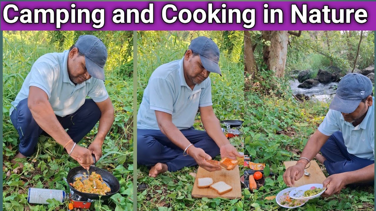 Solo Camping and Cooking in a Water Stream // Relaxing in Nature #campingandcooking #campinginnature