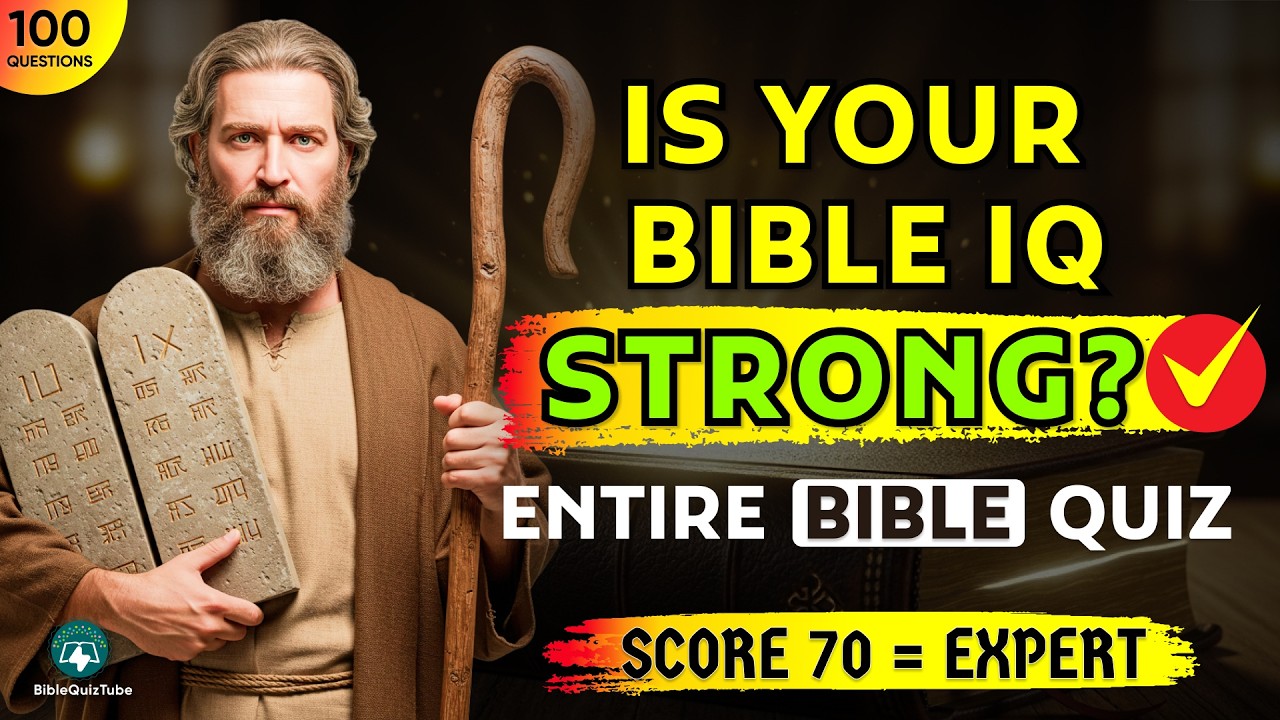 TOP 100 Bible Questions To Test Your Entire Bible Knowledge (Score 70 = Expert) | Bible Quiz Tube