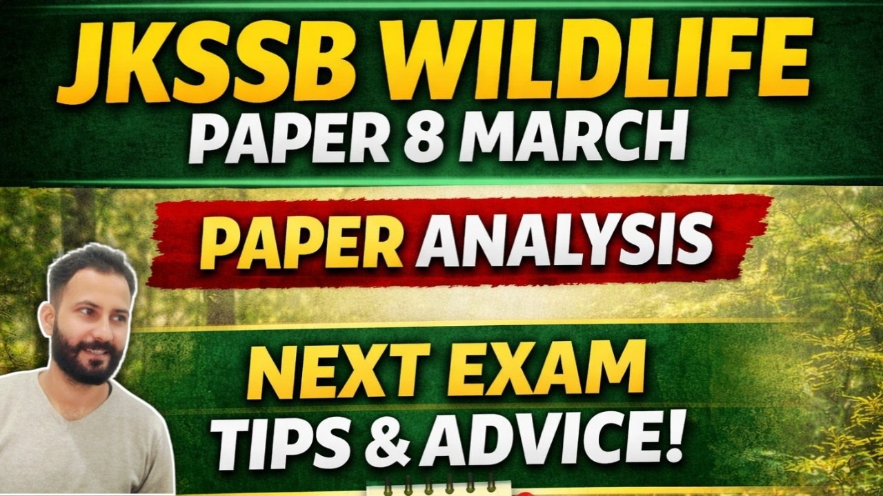 JKSSB Wildlife Guard Original Question Paper | JKSSB 8 March 2026 Paper  | Exam Analysis #jkssb