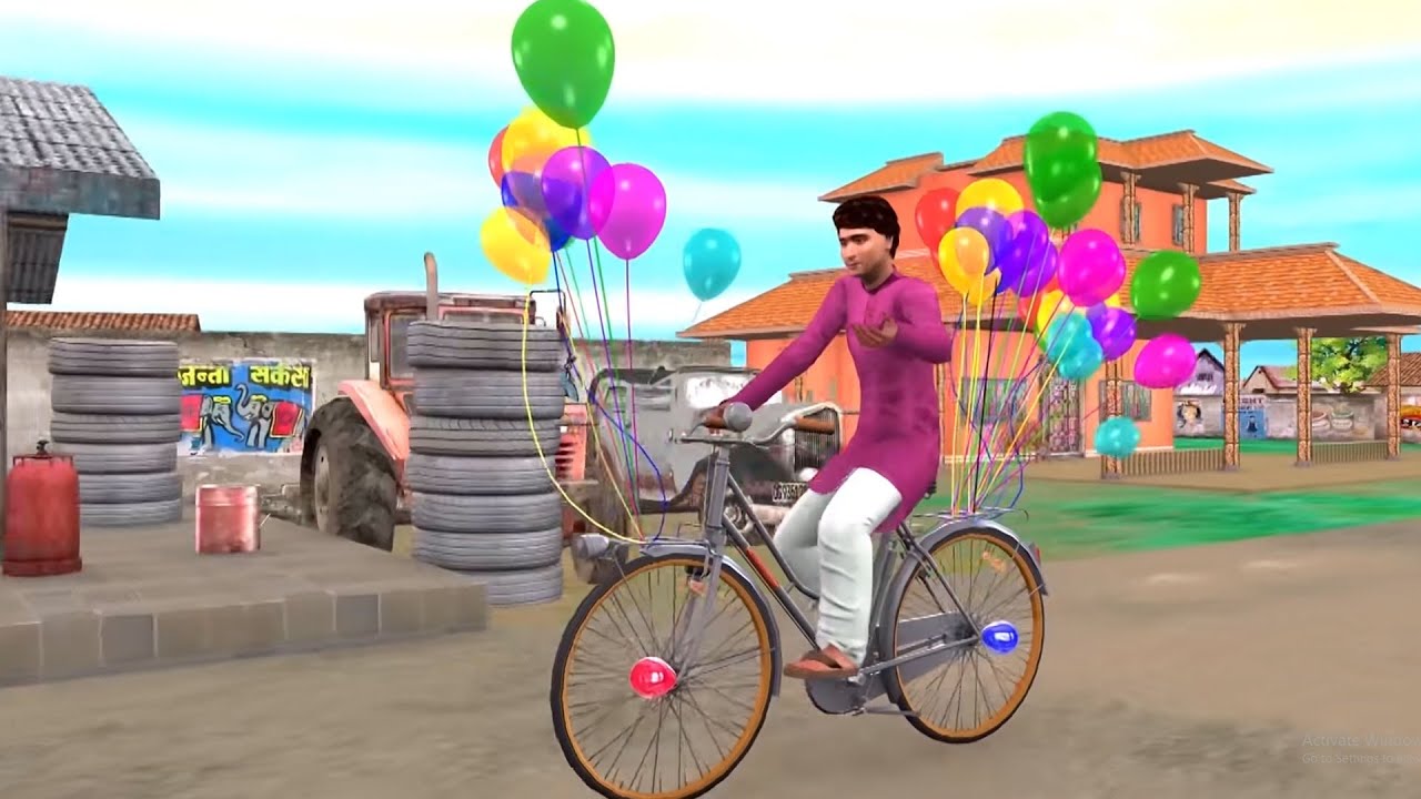 गुब्बारा वाला Balloon Gas Cylinder हिंदी कहानियां Hindi  Funny Comedy Video