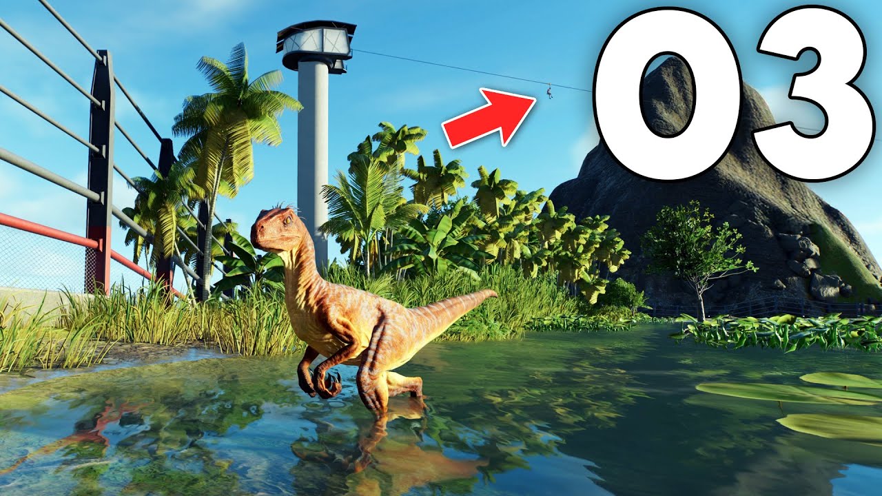 Я построил зиплайн над ямой велоцирапторов — Jurassic World Evolution 3 — Часть 3