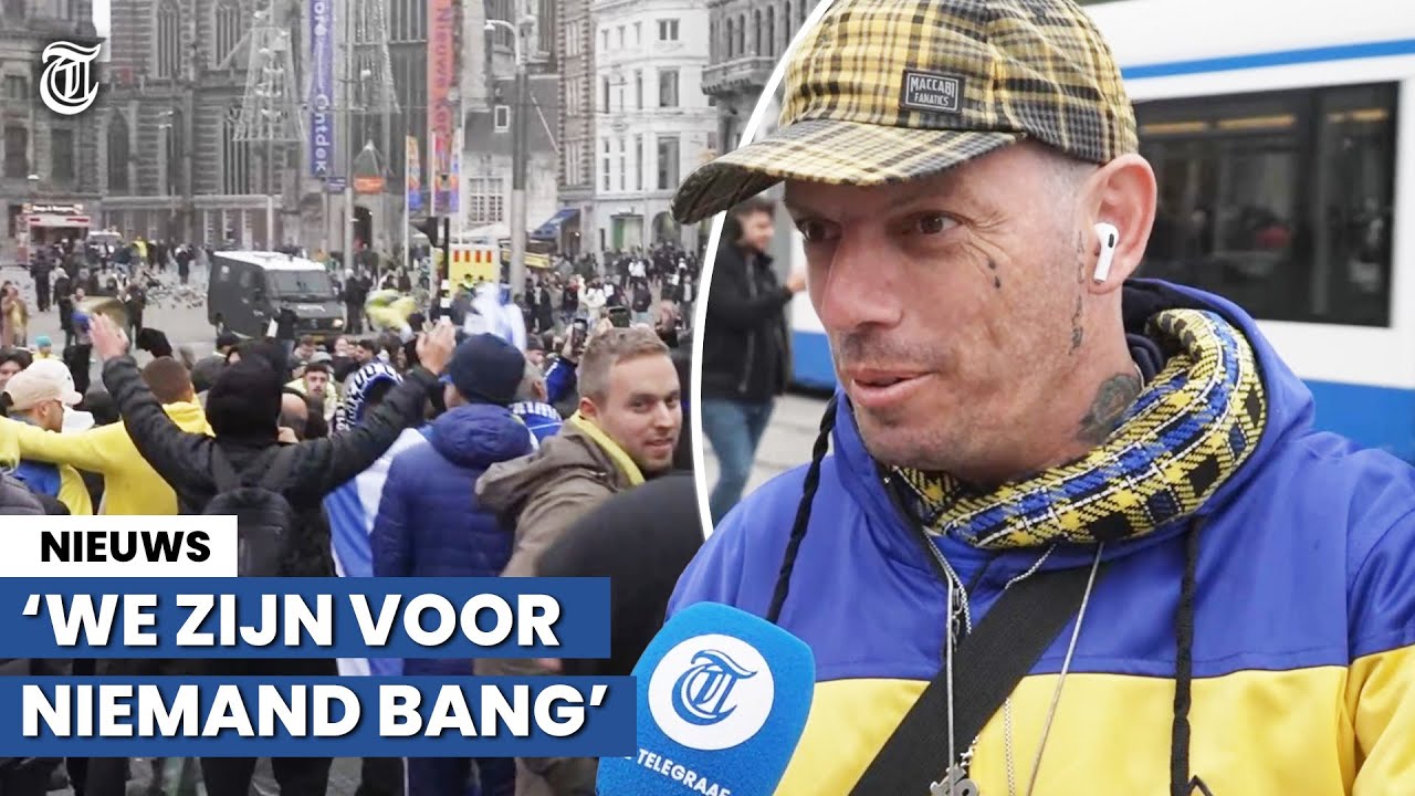 Israëlische voetbalfan in Amsterdam: 'Kan me geen reet schelen!'