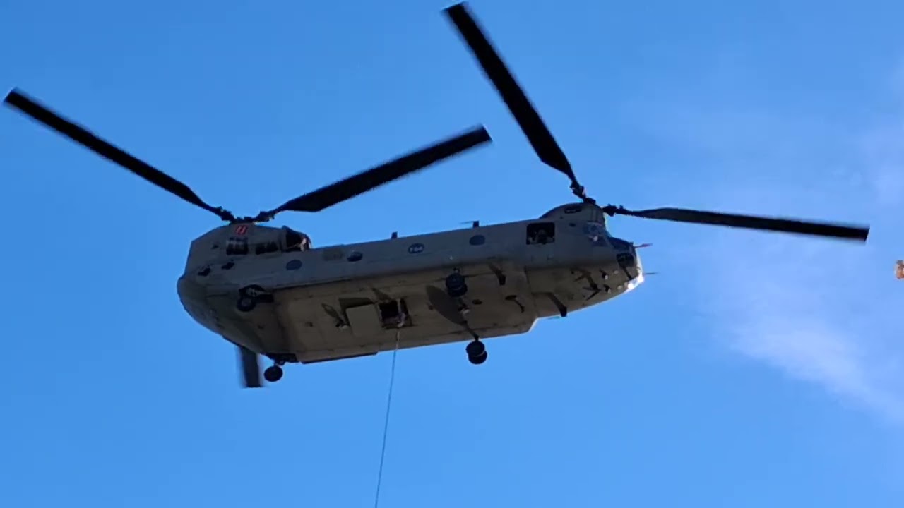 #CH 47 Chinook transport of PBY.  Video is sideways at a certain point to fit in frame.