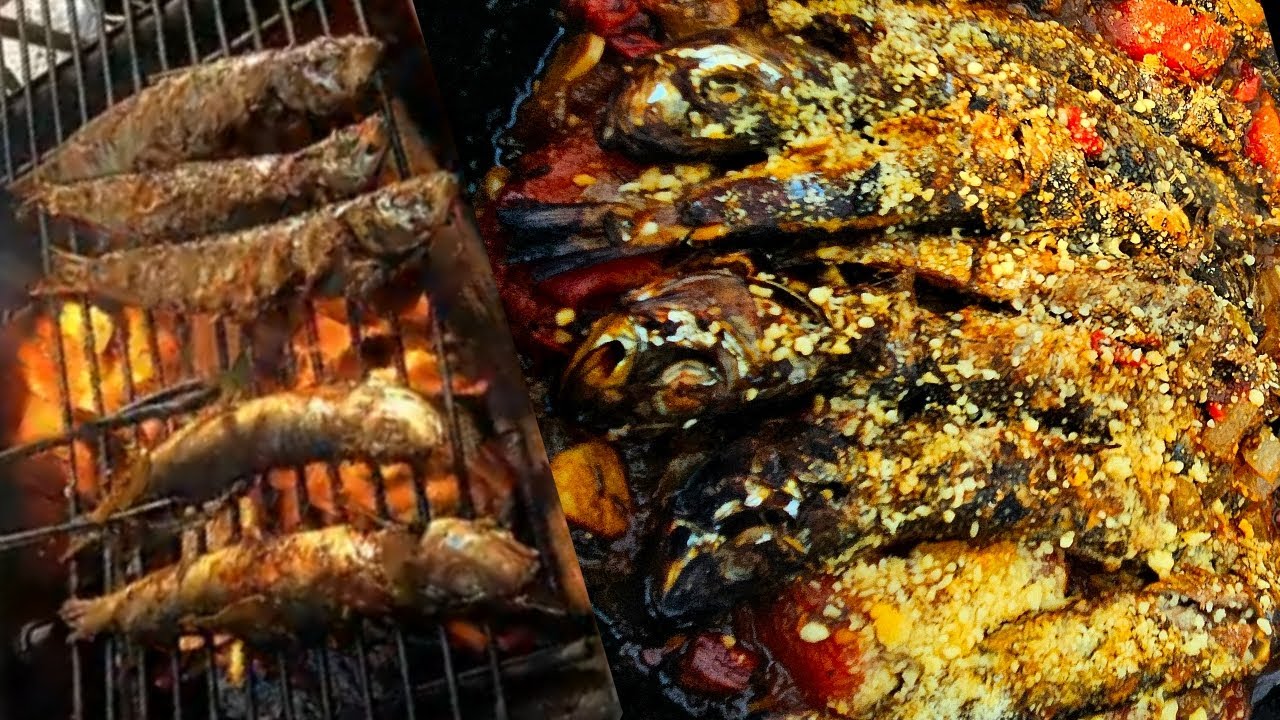 Camp Cooking Fresh Sardines Over Tomatoes #seafoodlover #campcooking