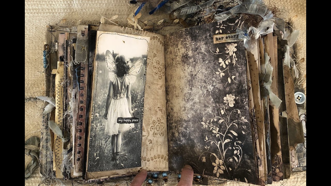HUGE & Chunky Grungy Flower Fairy Journal Flip Through (Music No Talking-Description below)
