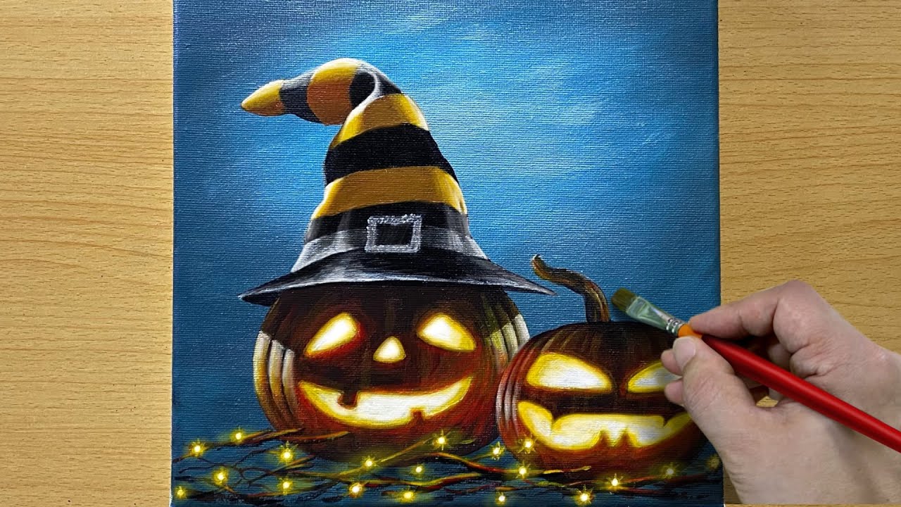 Halloween Painting / Acrylic painting / STEP by STEP #166 / 할로윈데이 아크릴화
