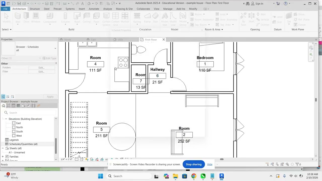 Rooms labels and Room Schedule in Revit