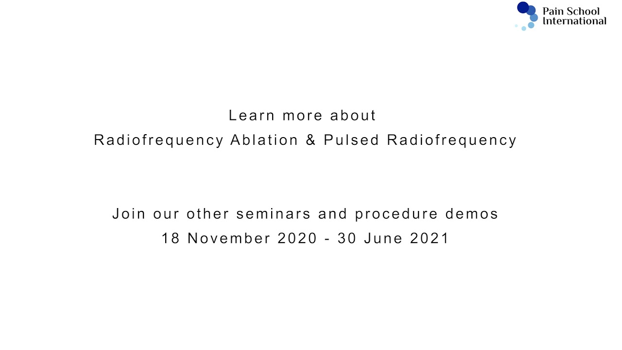 Dr Agnes Stogicza - Radiofrequency E-Learning Seminar 1 Session 2: Hip denervation