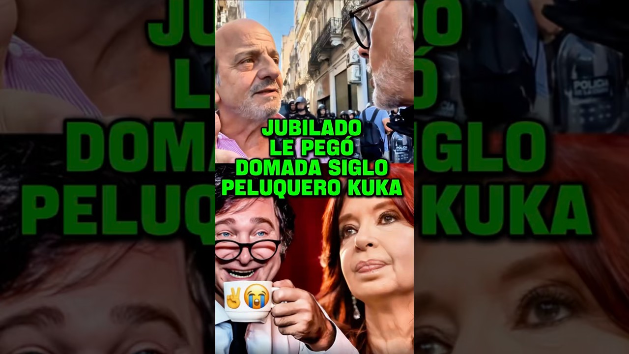 JUBILADO LE PEG&Oacute; DOMADA SIGLO PELUQUERO KUKA #milei #javiermilei