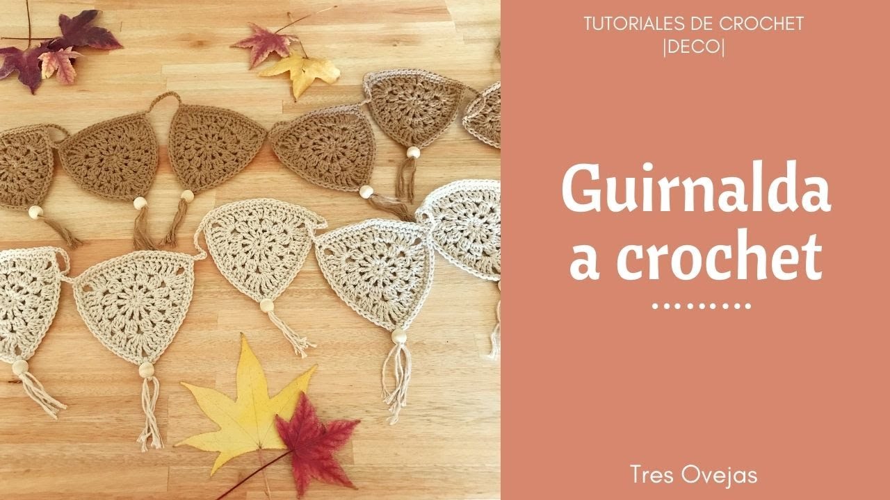 Guirnalda a crochet | Cómo tejer guirnalda triangular o banderín triangular a crochet