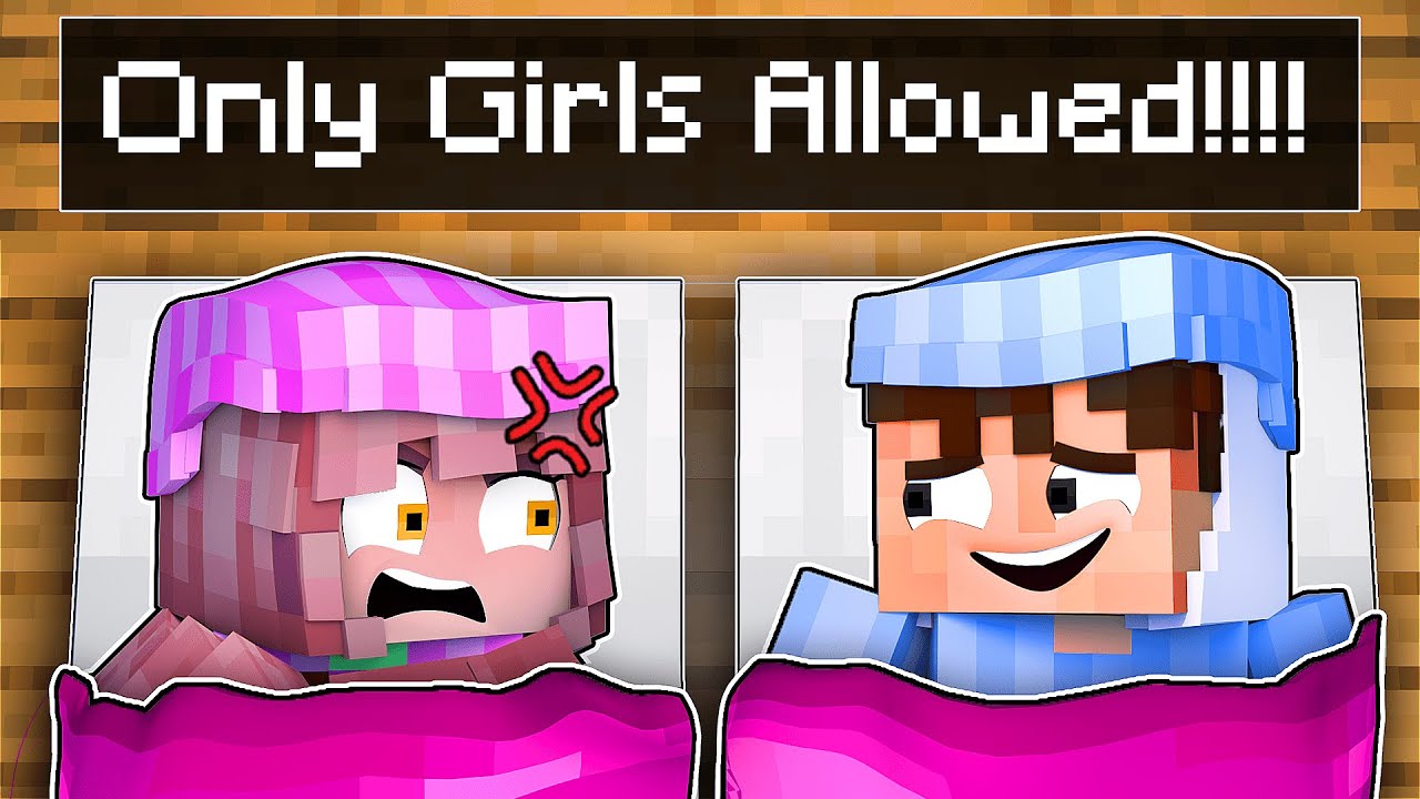 Sneaking into a GIRLS ONLY sleep over in Minecraft! (Yandere High School)