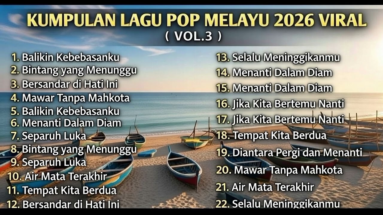 KUMPULAN LAGU POP MELAYU 2026 VIRAL TERBARU 💔 Vol.3 | Mawar Tanpa Mahkota, dll | Full Nonstop