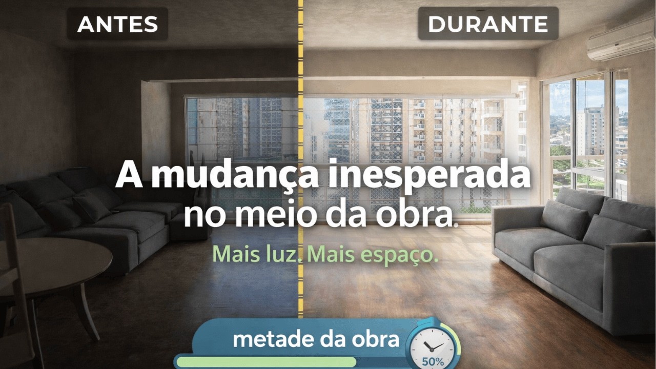 2 semanas de obra: Essa mudança na sala custou mais… mas vale cada centavo