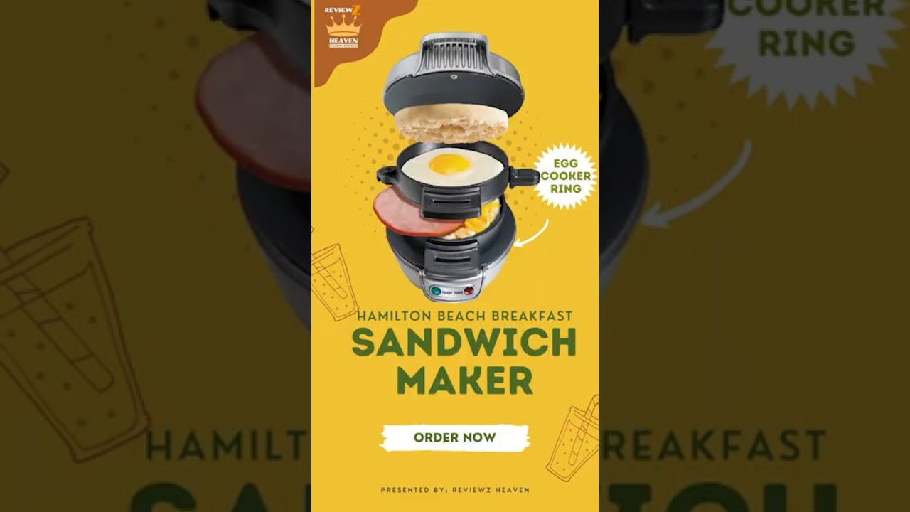 Hamilton Beach Breakfast Sandwich Maker with Egg Cooker Ring  #bestsandwichmaker #top5sandwichmakers