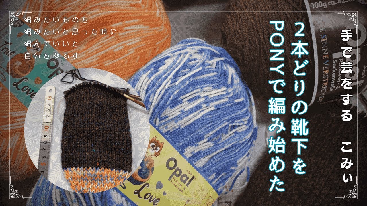 ２本どりの靴下をPONYで編み始めた【本日の手芸】today's handicraft