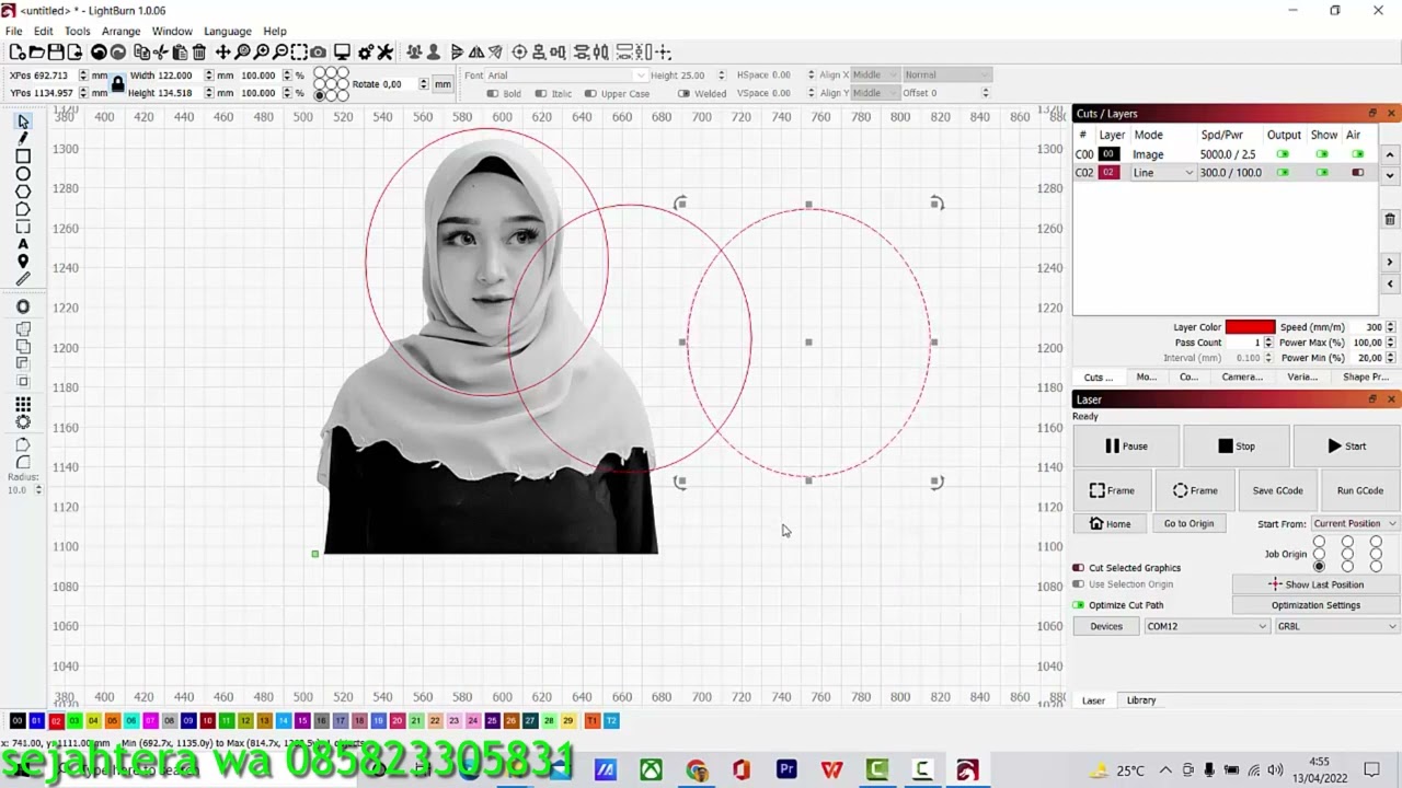 engraving foto di akrilik menggunakan laser 20 juta'an