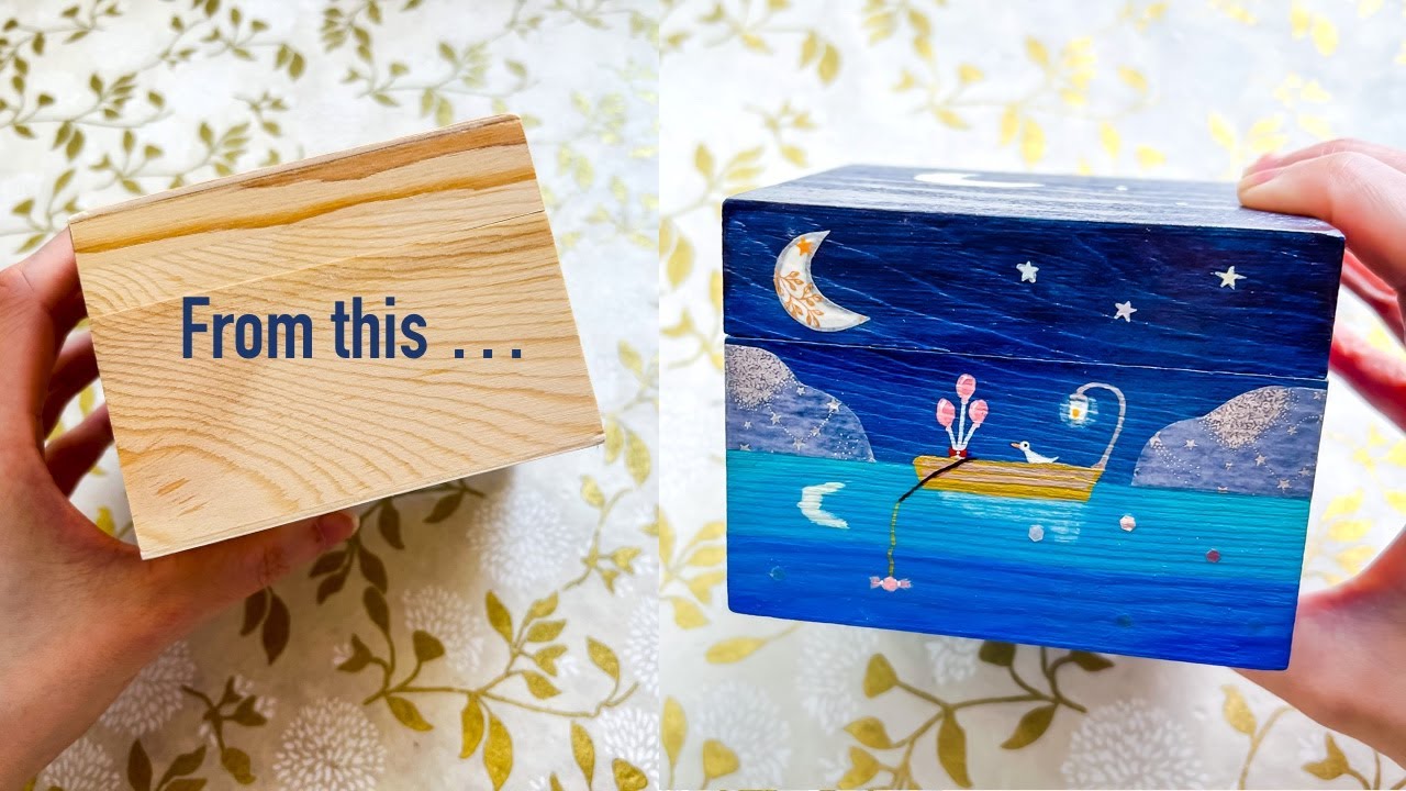 How to Paint a Wooden Box from Scratch 🌙