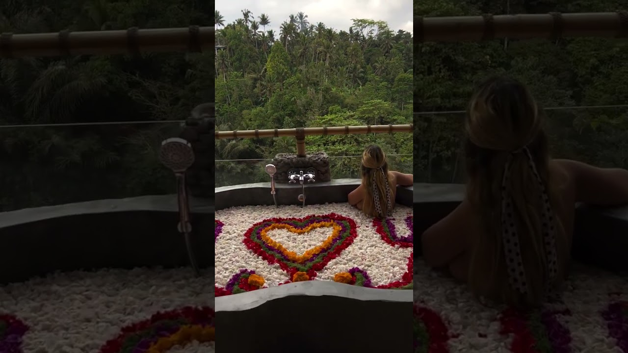 Flower Bath with Jungle View - Kastara Resort and Spa Ubud, Bali, Indonesia #ubudlife #flowerbath