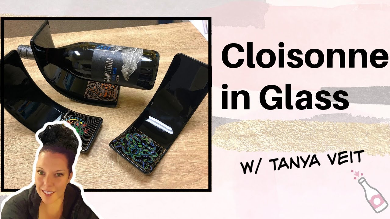 Cloisonne in Glass • Floating Wine Bottle Holder Fused Glass Video Tutorial w/ Tanya Veit