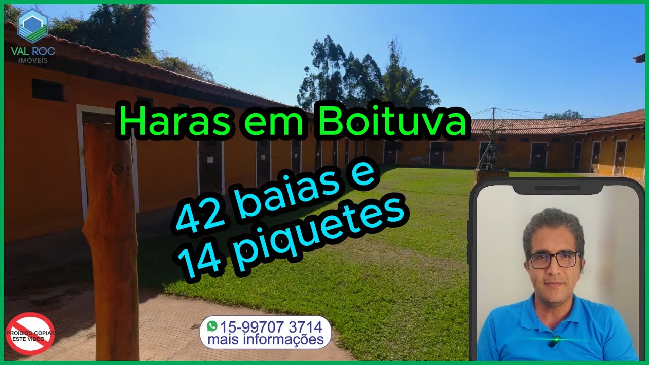 Haras em Boituva com 42 baias e 14 piqueites (valor no video)