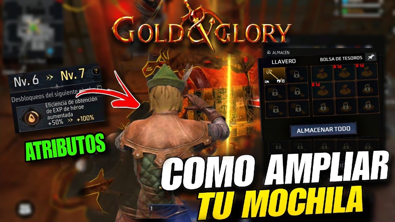 Como MEJORAR tus ATRIBUTOS y Ampliar tu MOCHILA en GOLD AND GLORY *Tips + Consejos* Gameplay