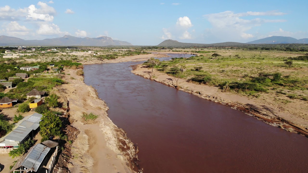 African Rivers. Ewaso Ng'iro River Kenya. Oasis of hope. River of brown-muddy water#nature #travel