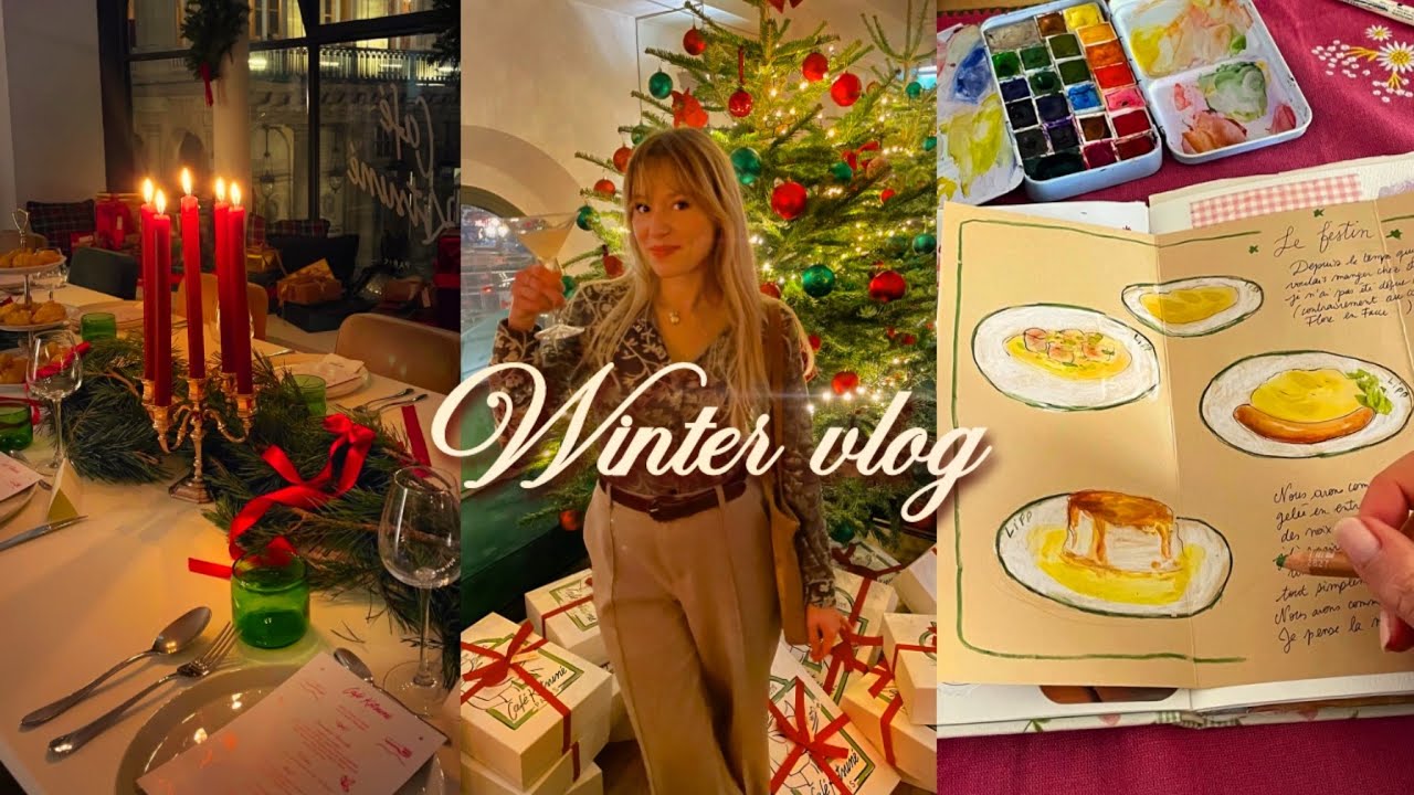 Des jours en hiver : dîners de Noël, balades et aquarelle