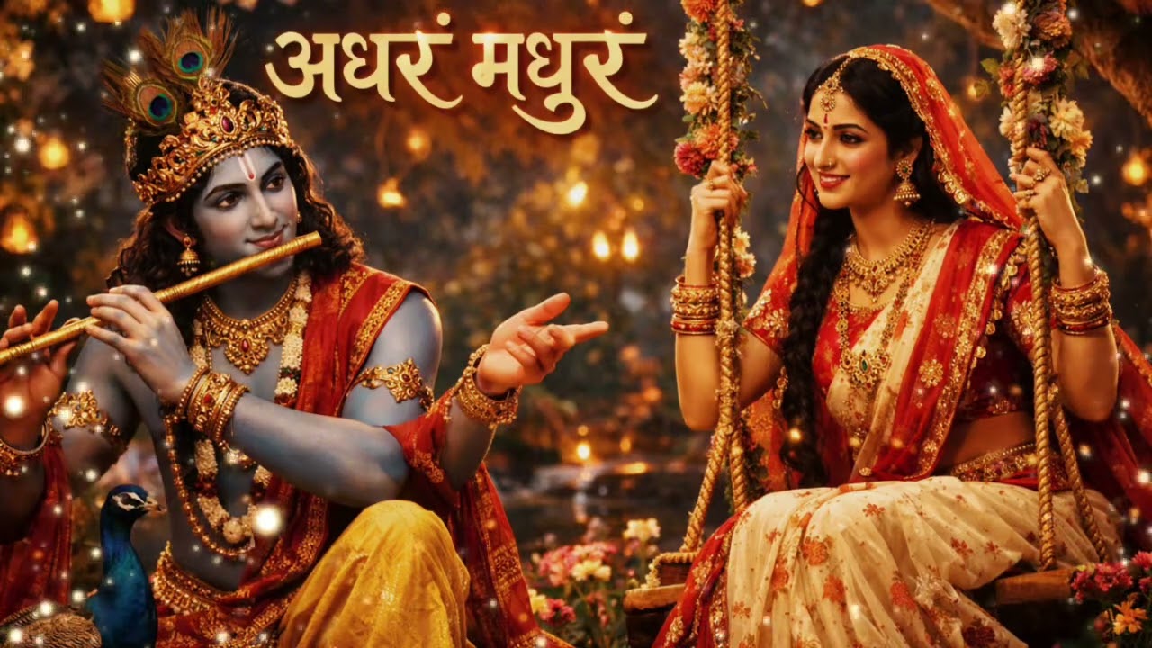 Adharam Madhuram 🎶 | Krishna Flute Calling Radha 💙✨ | Divine Love Vibes