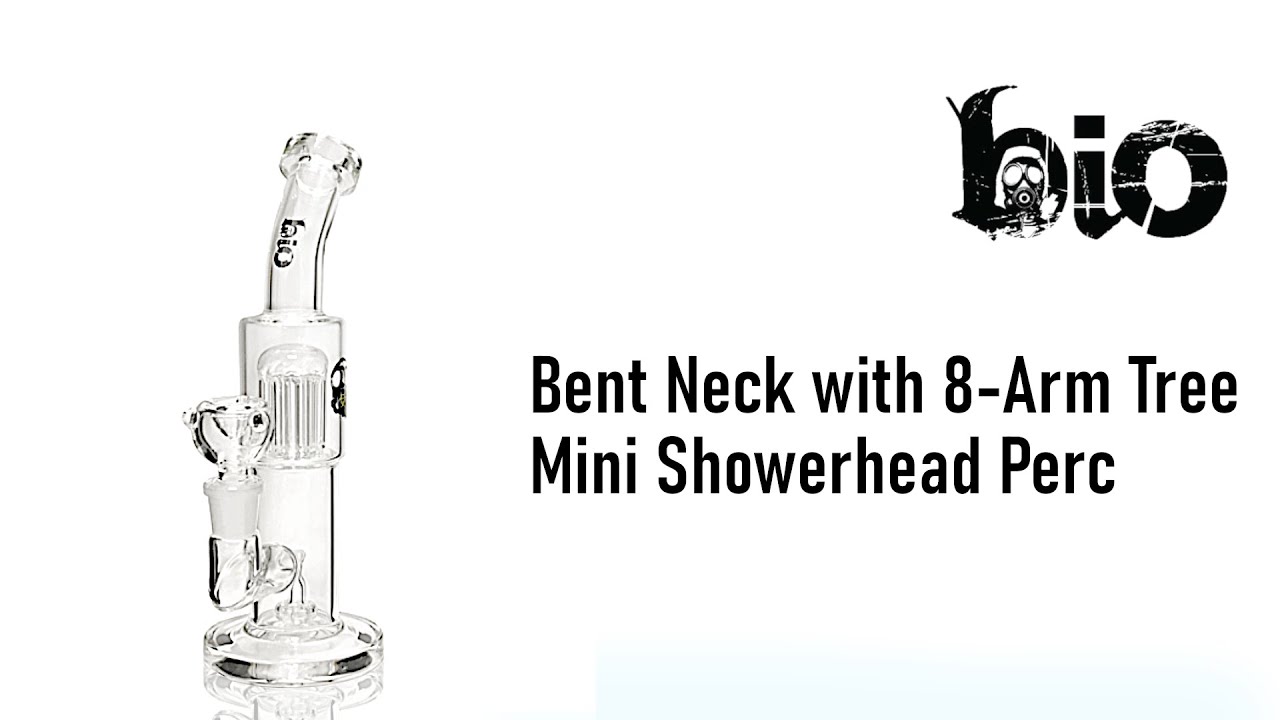ガラスボング『Bio Hazard - Bent Neck with 8-Arm Tree Mini Showerhead Perc』