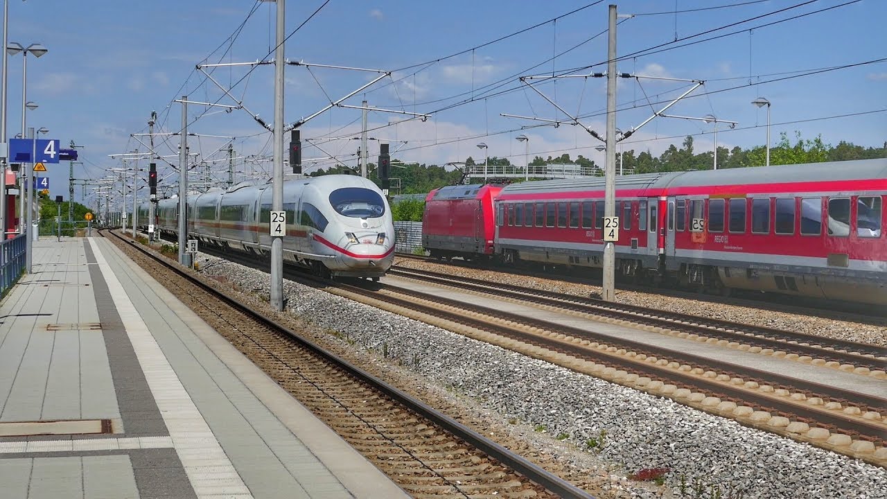 Schnellfahrstrecke bei Allersberg mit ICE 1 / ICE 2 / ICE 3 und ICE T