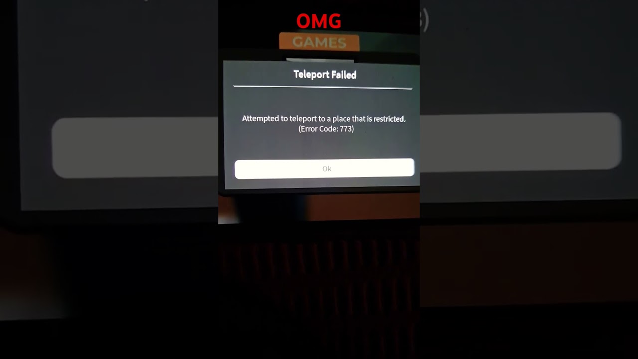 Roblox i got error code 773😨