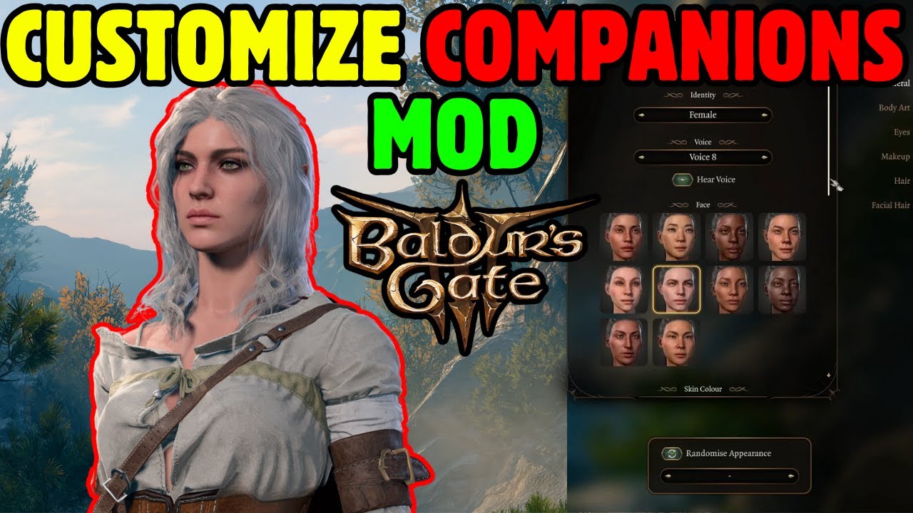 CUSTOMIZE ORIGIN COMPANIONS MOD in Baldur's Gate 3