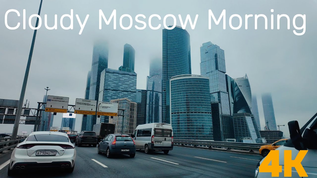 Real Moscow RUSSIA 4K | Cloudy FALL(Autumn) Monday Drive