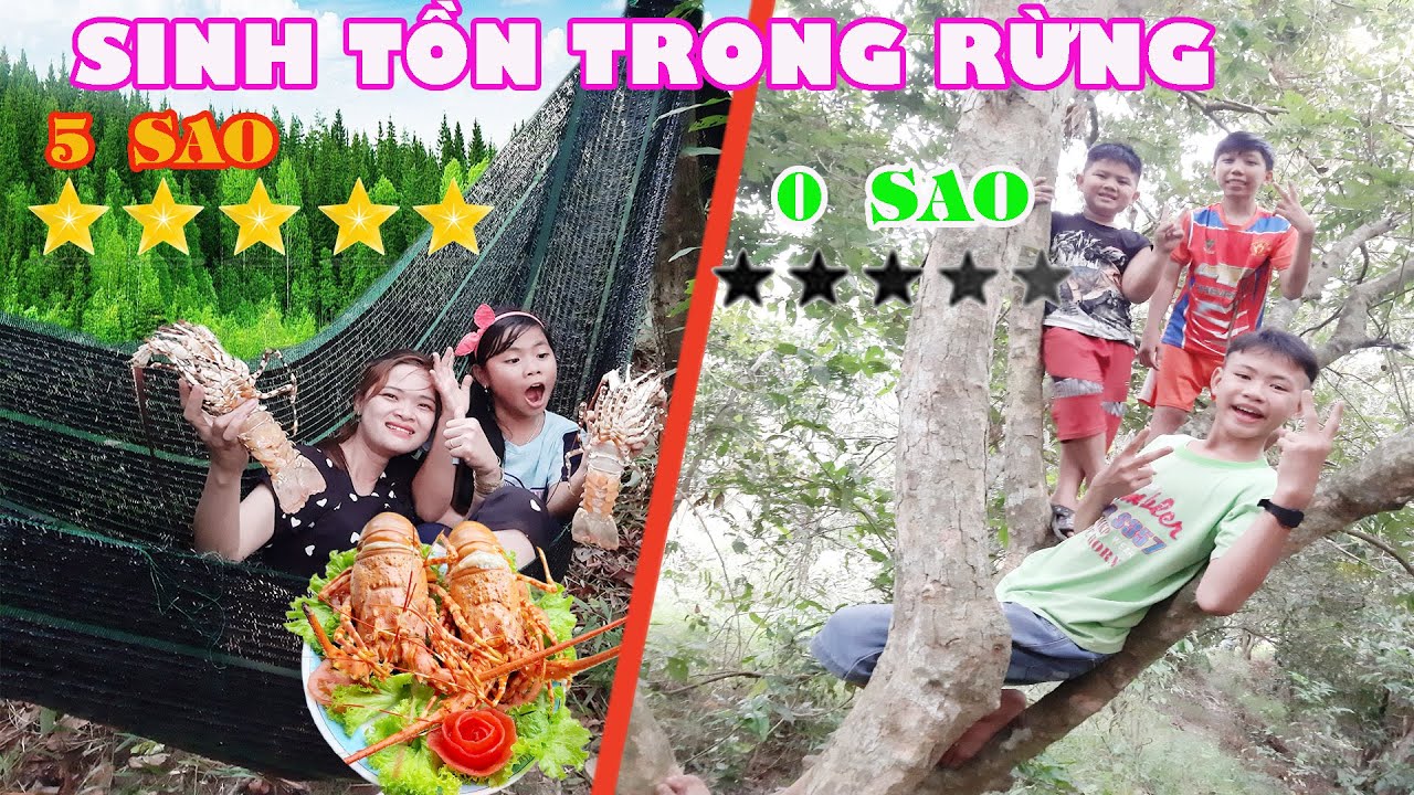 Thử Thách Sinh Tồn 0 Sao Vs 5 Sao Trong Rừng Cắm Câu [ Trang And Vinh TV ]