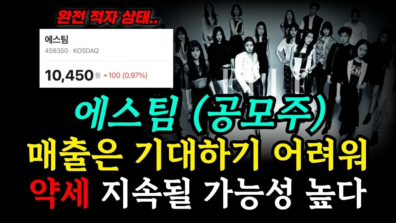 에스팀 투자자 주의! 매출 기대 어렵고 약세 진행 중 #에스팀 #에스팀전망