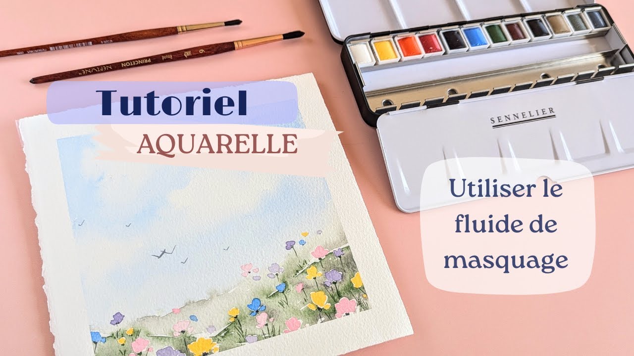 [TUTO AQUARELLE] Prairie fleurie au fluide de masquage