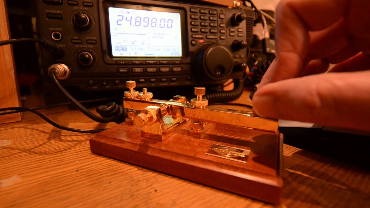 Practicing the alphabet and numbers in morse code using a straight key