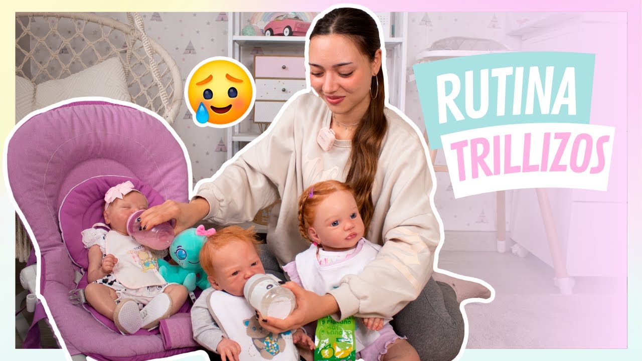 😱RUTINA de TARDE con mis 3 BEBÉS REBORN Caeli, Kiraz y Nashik *rutina trillizos*