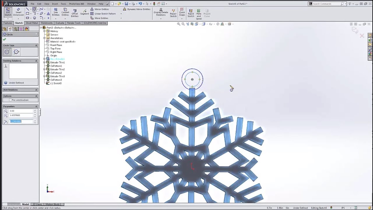 Video Tech Tip: Christmas Edition - How to Make a 3D Snowflake in SOLIDWORKS 3D CAD